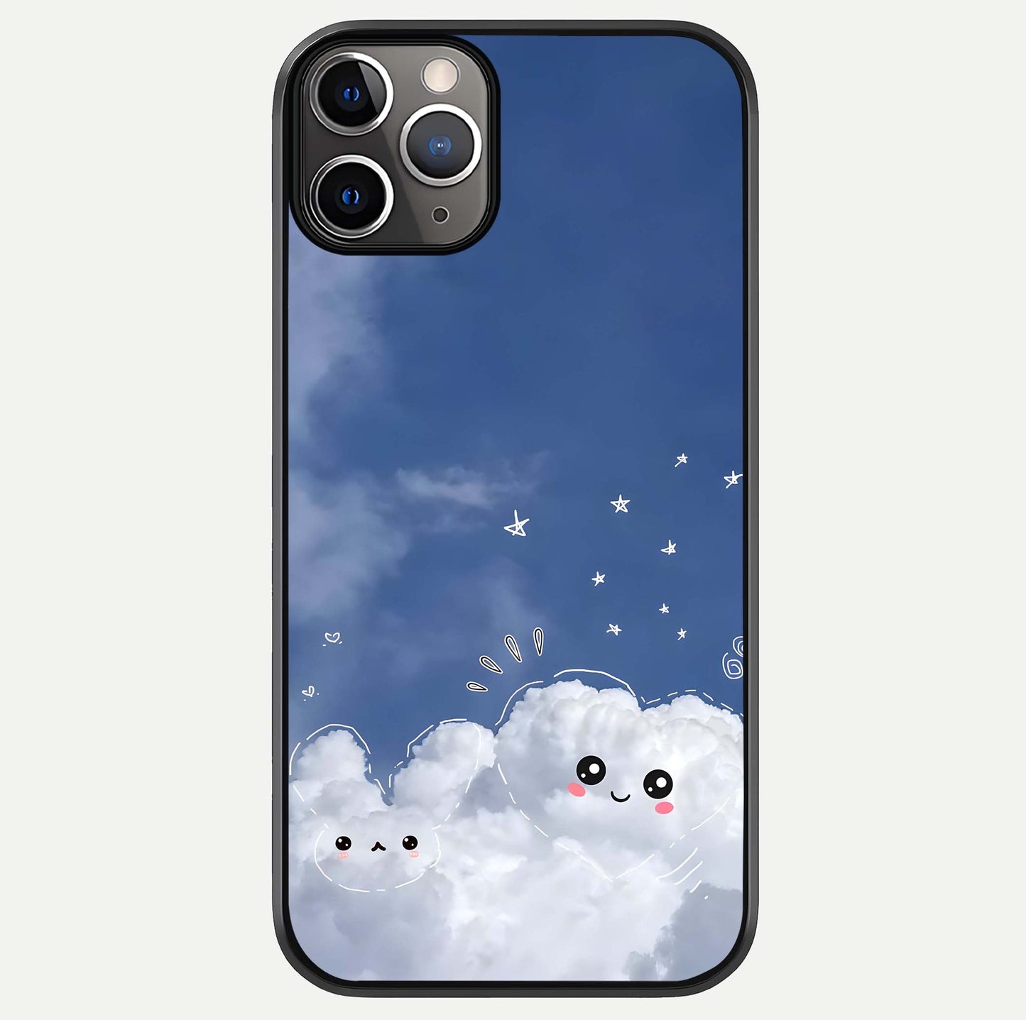 Cute Blossom Cloud Glass Case For iPhone 11 Pro Max by Custom World