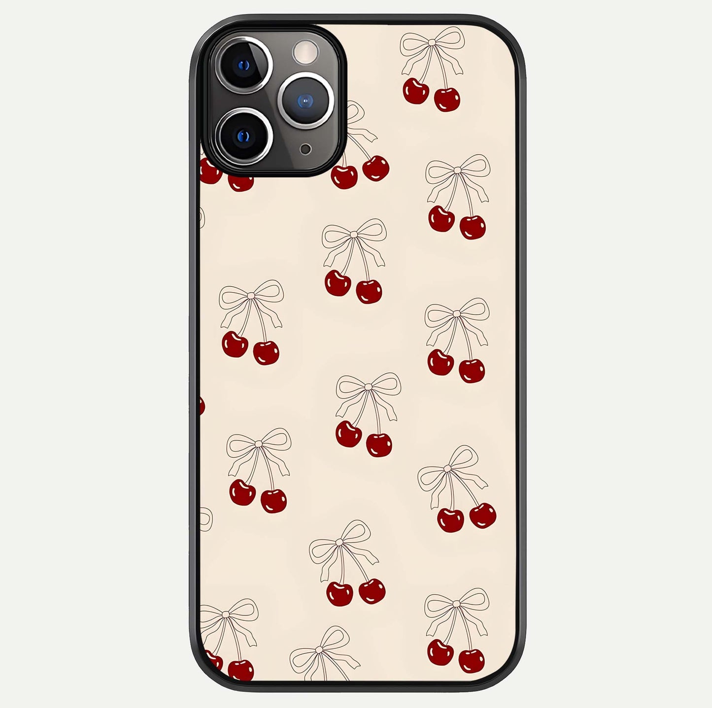 Cute Cherry Pattern Glass Case For iPhone 11 Pro Max by Custom World