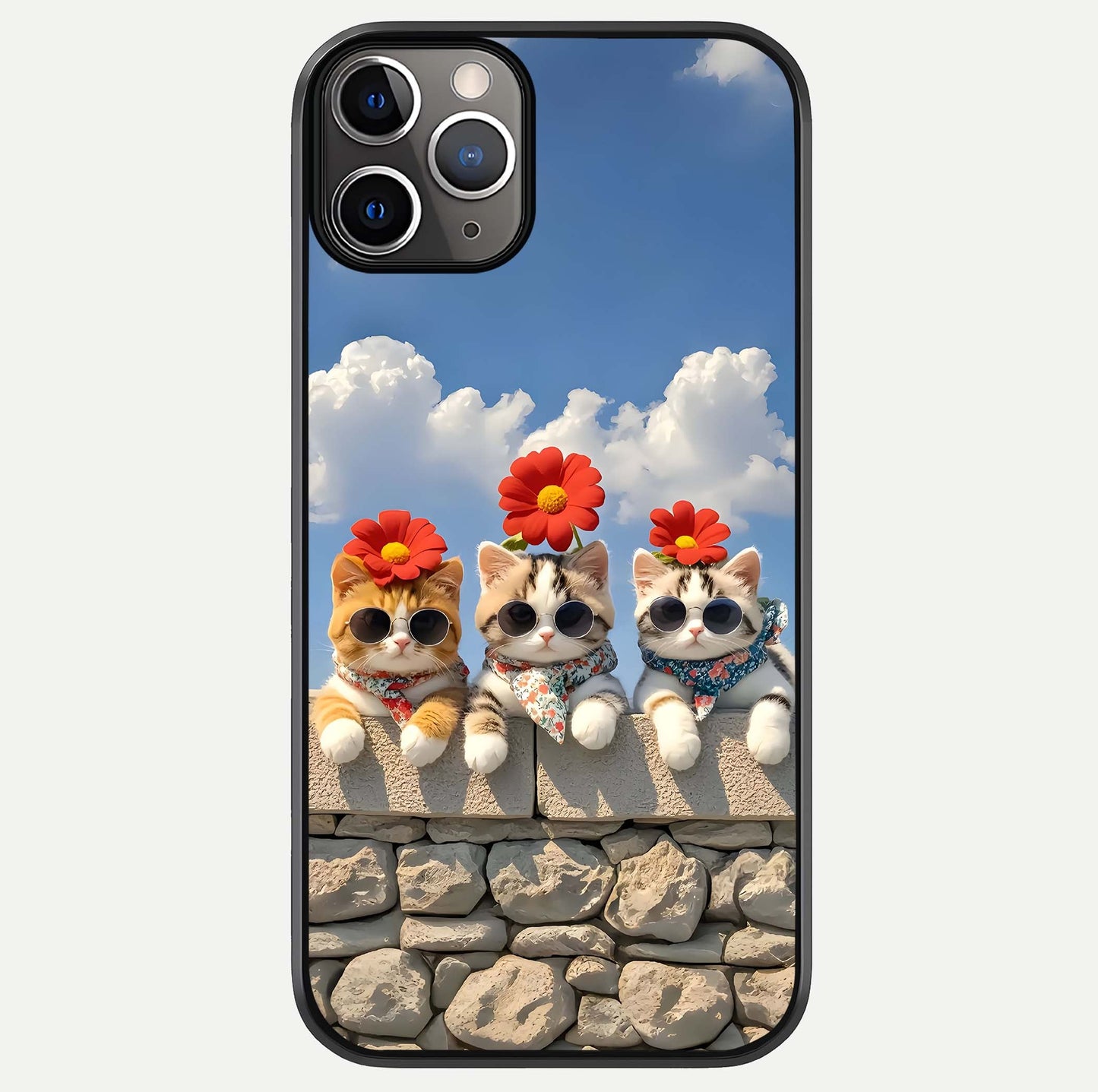 Floral Kitty Squad Glass Case For iPhone 11 Pro Max by Custom World