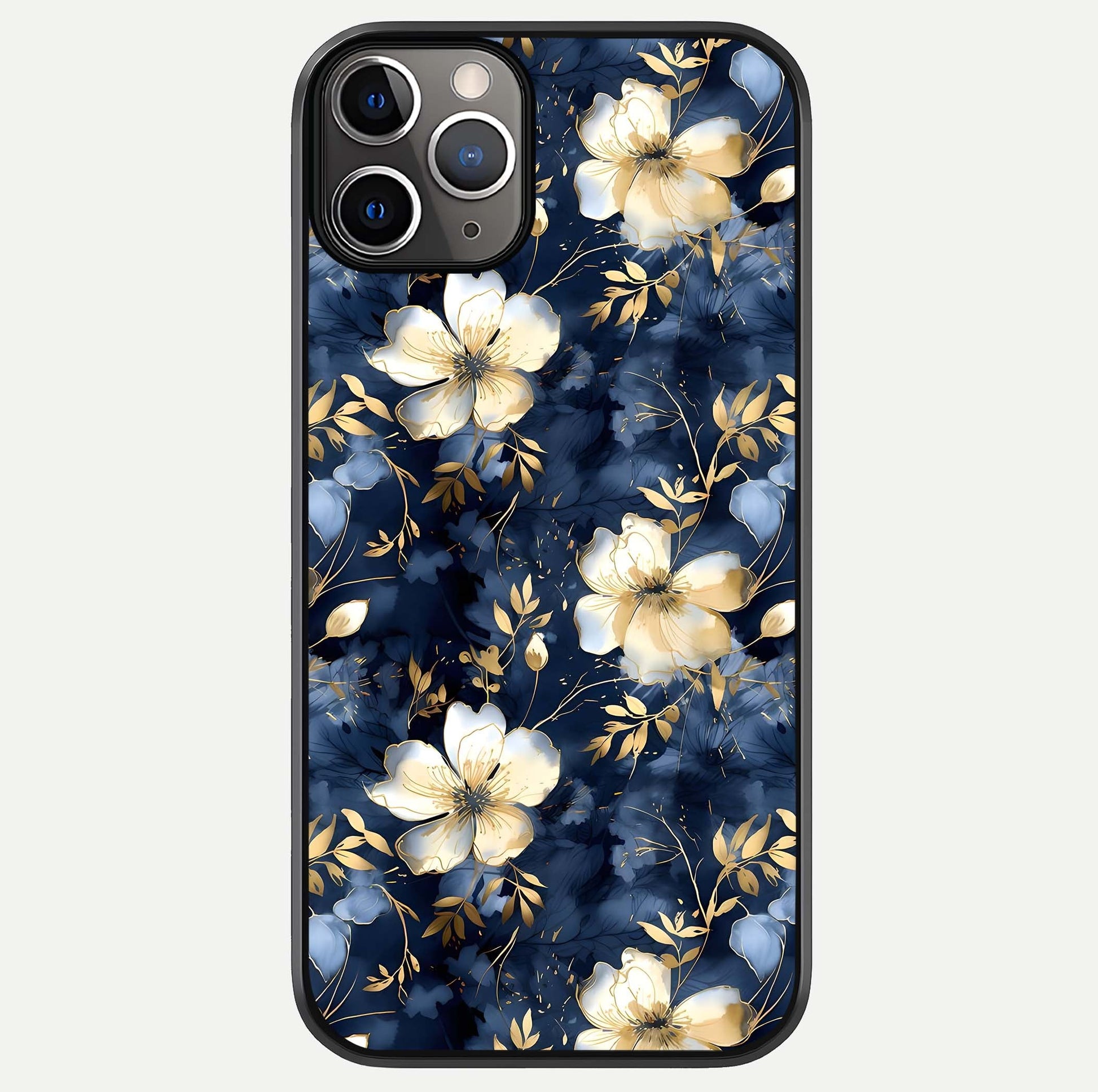 Golden Midnight Bloom Glass Case For iPhone 11 Pro Max by Custom World