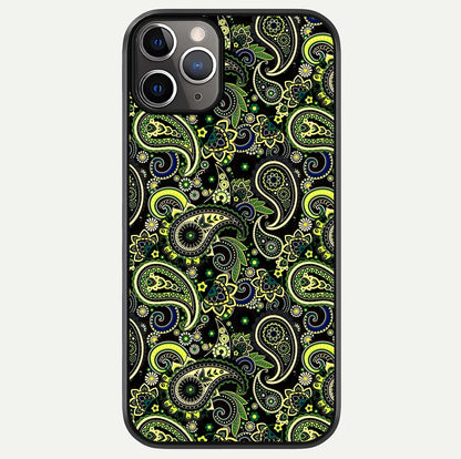 Green Mandala Pattern Glass Case For iPhone 11 Pro Max by Custom World