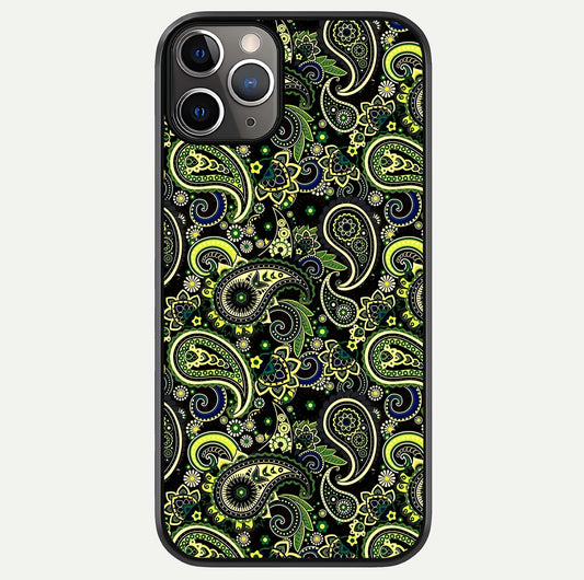 Green Mandala Pattern Glass Case For iPhone 11 Pro Max by Custom World