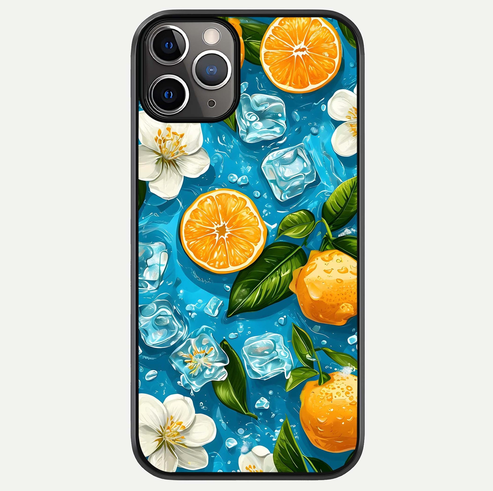 Ice Cube With Orange Glass Case For iPhone 11 Pro Max by Custom World