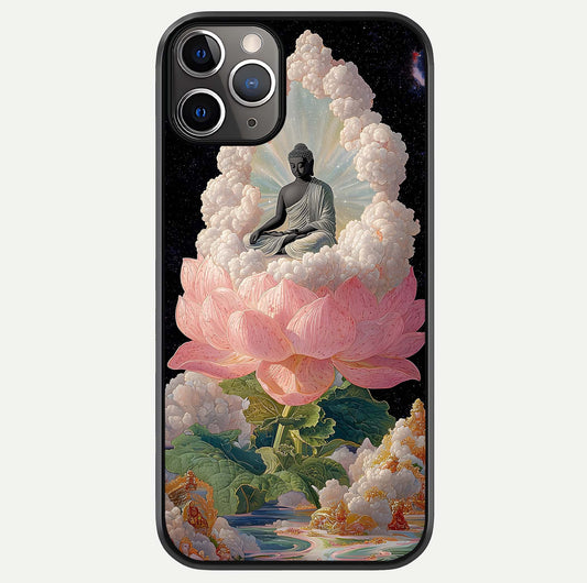 Lotus Divine Peace Glass Case For iPhone 11 Pro Max by Custom World