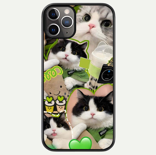 Matcha Cats Mood Glass Case For iPhone 11 Pro Max by Custom World