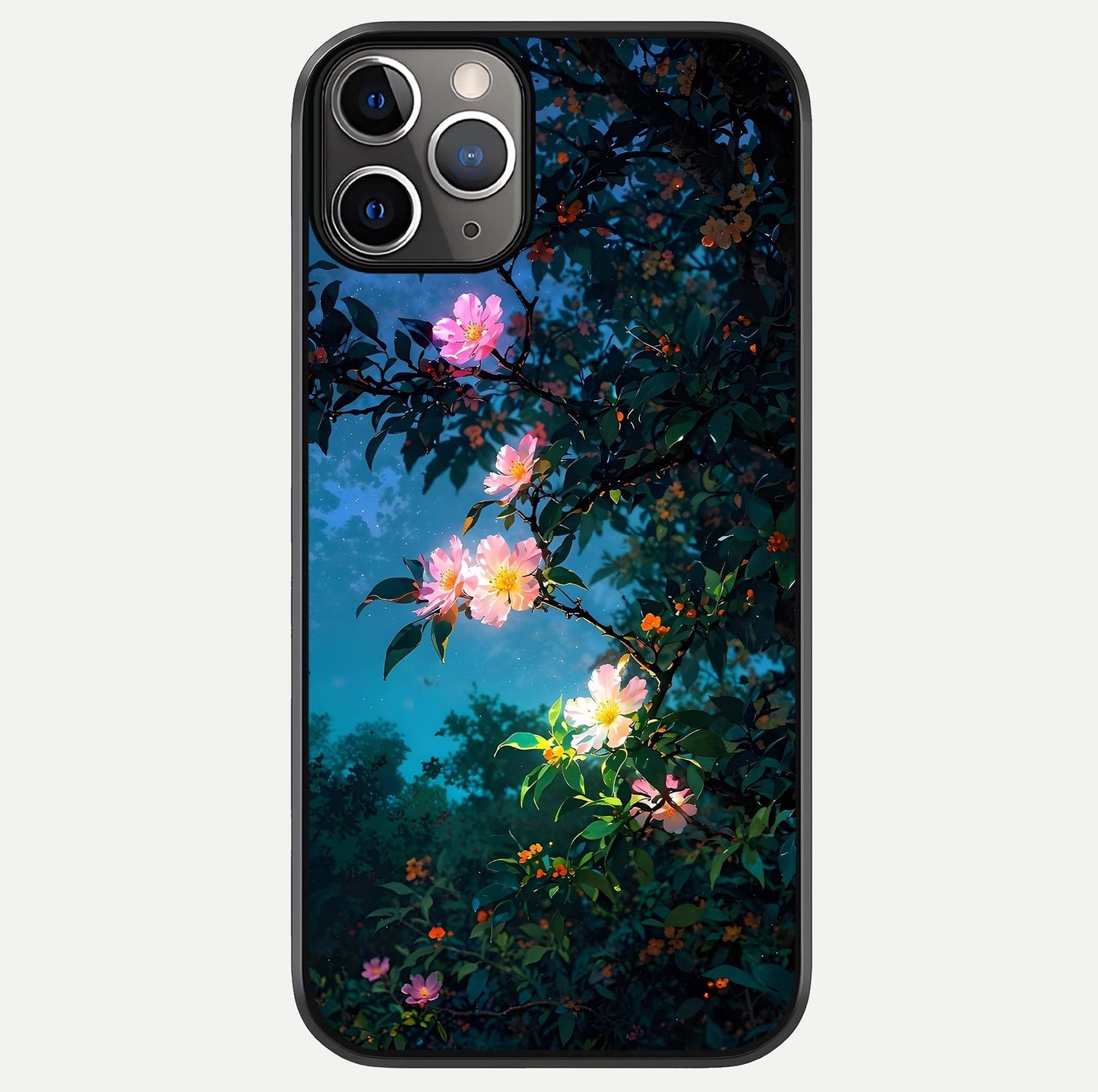 Midnight Bloom Glow Glass Case For iPhone 11 Pro Max by Custom World