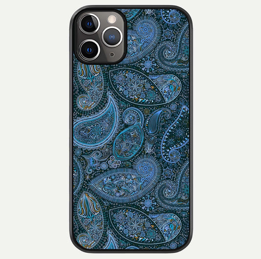 Midnight Paisley Glow Glass Case For iPhone 11 Pro Max by Custom World
