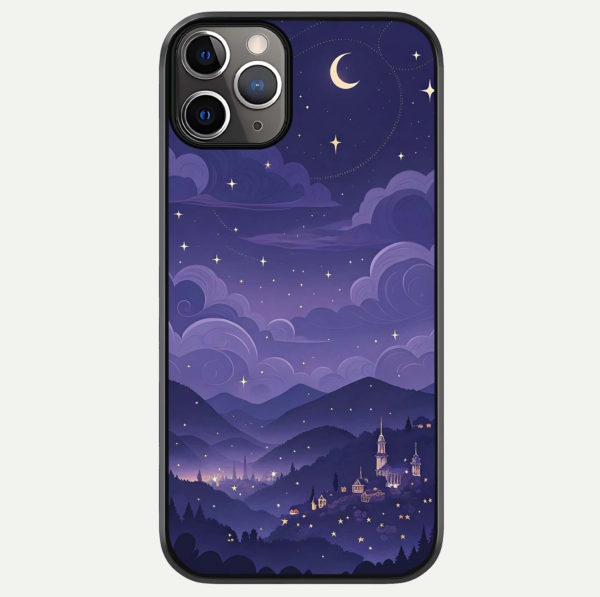 Minimal Night View Glass Case For iPhone 11 Pro Max by Custom World