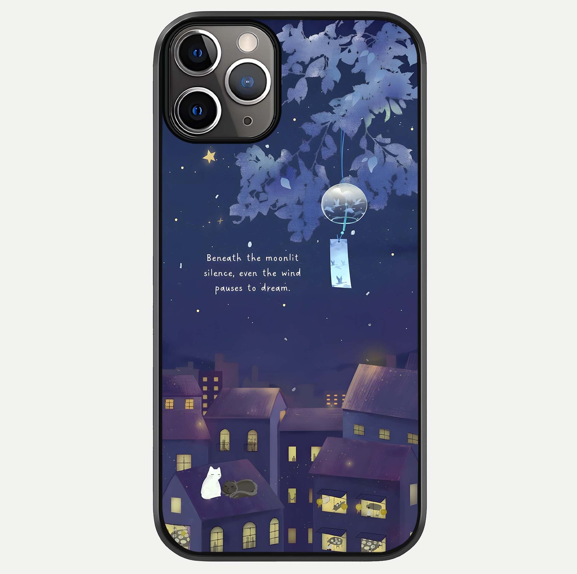 Moonlit Cat Silence Glass Case For iPhone 11 Pro Max by Custom World