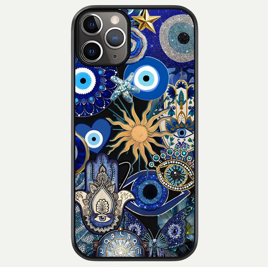 Mystic Blue Evil Eye Glass Case For iPhone 11 Pro Max by Custom World