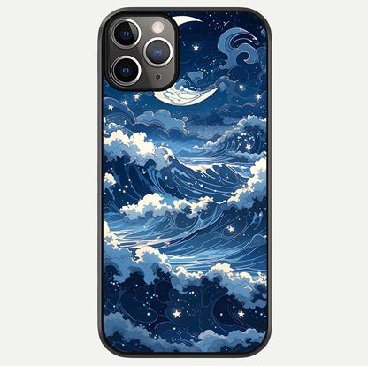 Ocean Moon Waves Glass Case For iPhone 11 Pro Max by Custom World