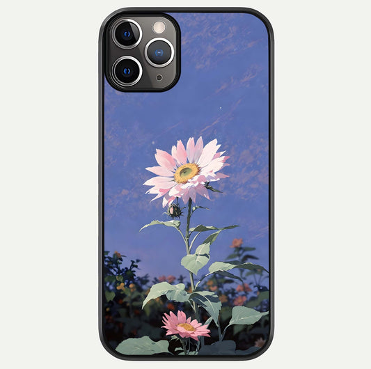 Pink Sunflower Glow Glass Case For iPhone 11 Pro Max by Custom World