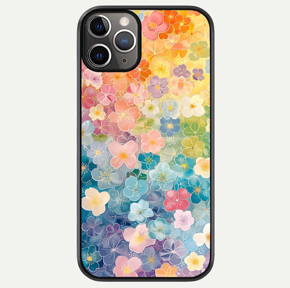 Rainbow Blossom Burst Glass Case For iPhone 11 Pro Max by Custom World