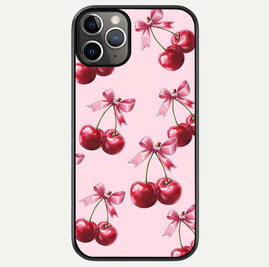 Red Cherries Pattern Glass Case For iPhone 11 Pro Max by Custom World
