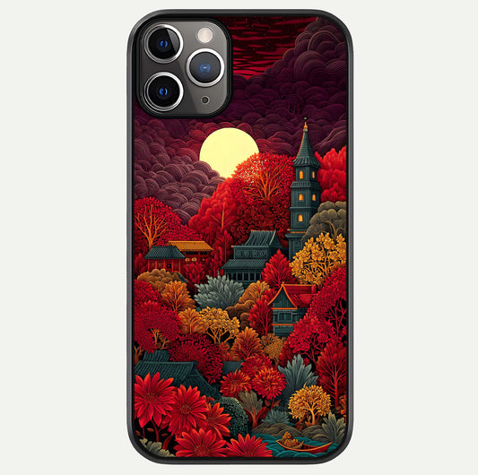 Scarlet Autumn Temple Glass Case For iPhone 11 Pro Max by Custom World
