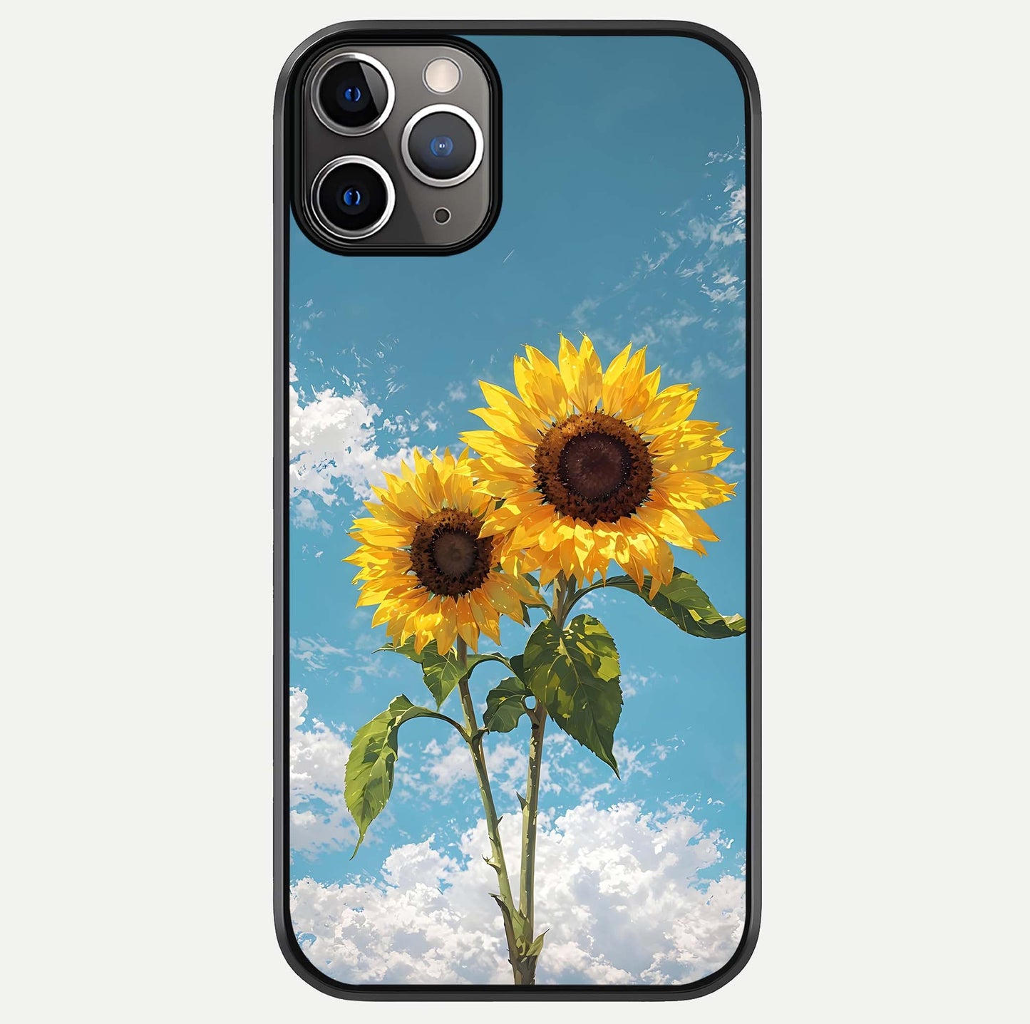 Sunflower Sky Bloom Glass Case For iPhone 11 Pro Max by Custom World