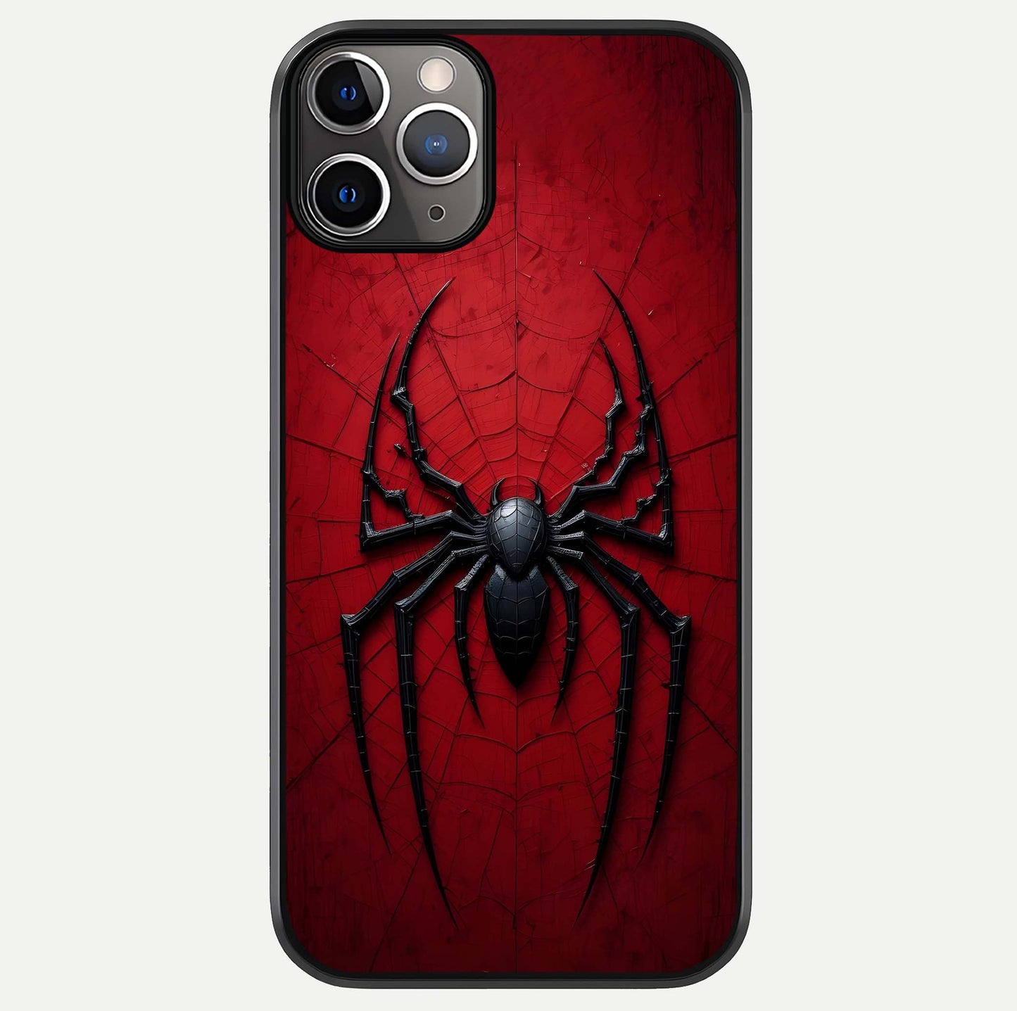 Superhero Web Emblem Glass Case For iPhone 11 Pro Max by Custom World