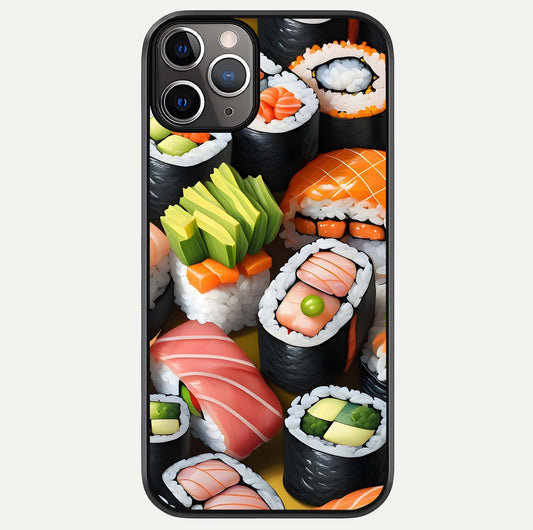 Sushi Food Pattern Glass Case For iPhone 11 Pro Max by Custom World
