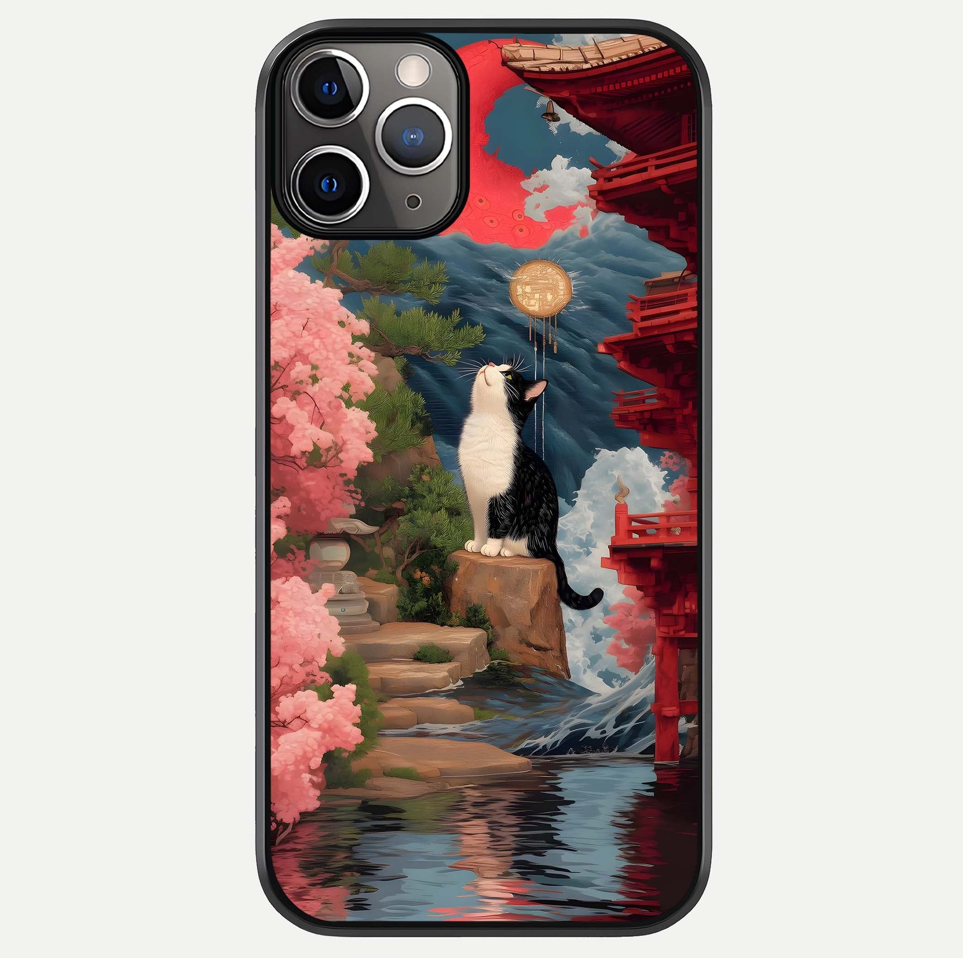 Temple Cat Scenery Glass Case For iPhone 11 Pro Max by Custom World