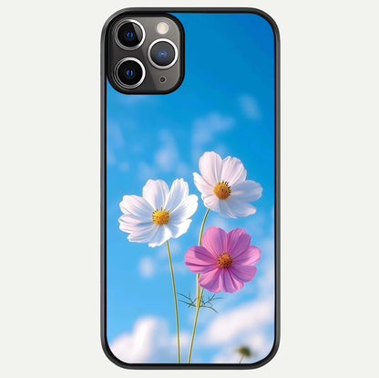 Triple Flowers With Sky Glass Case For iPhone 11 Pro Max by Custom World