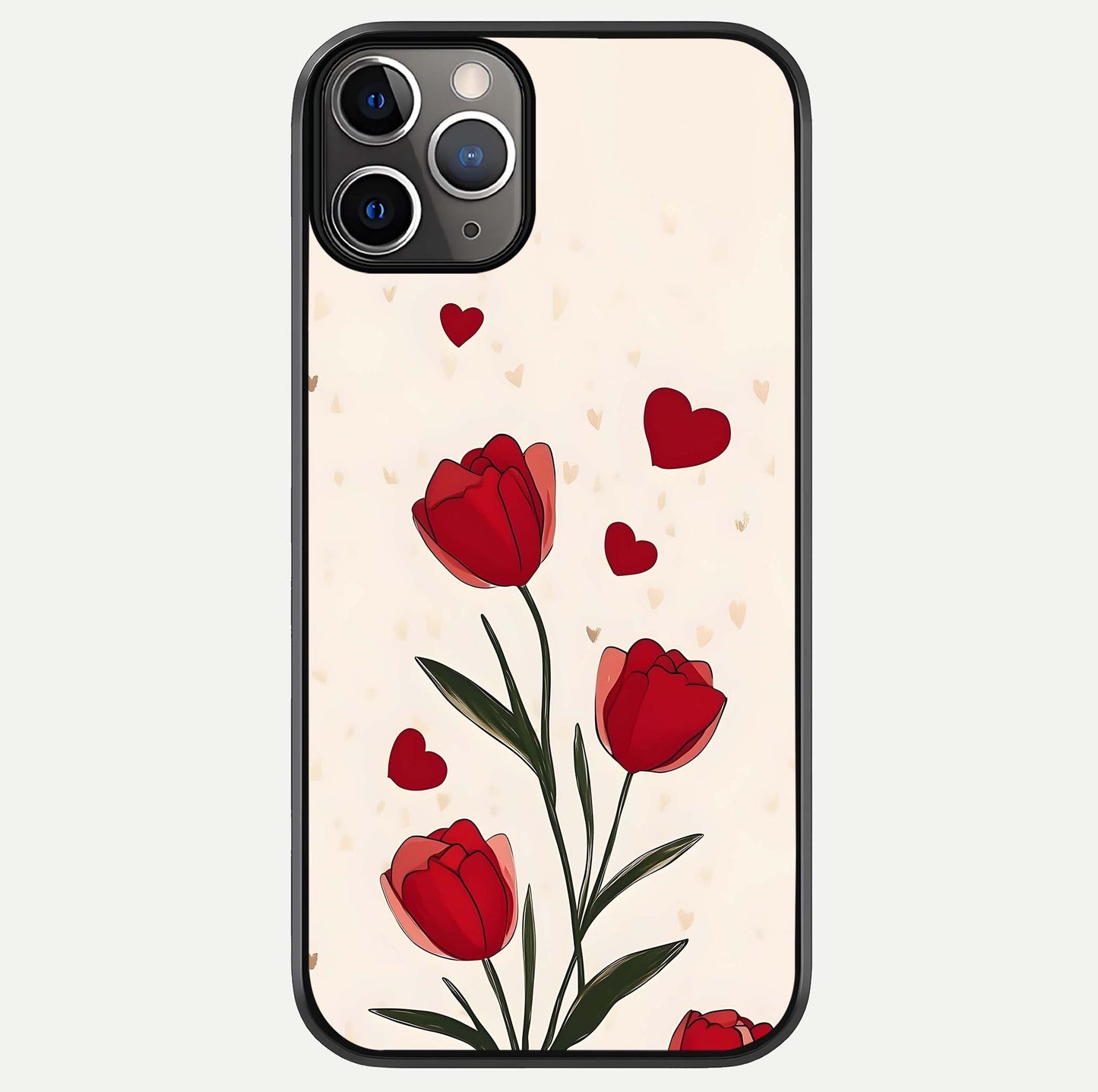 Tulip With Heart Glass Case For iPhone 11 Pro Max by Custom World