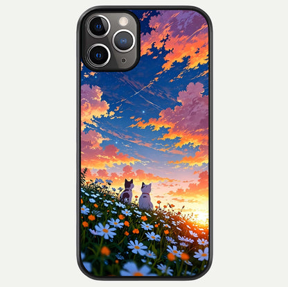 Two Cats Friends Glass Case For iPhone 11 Pro Max by Custom World