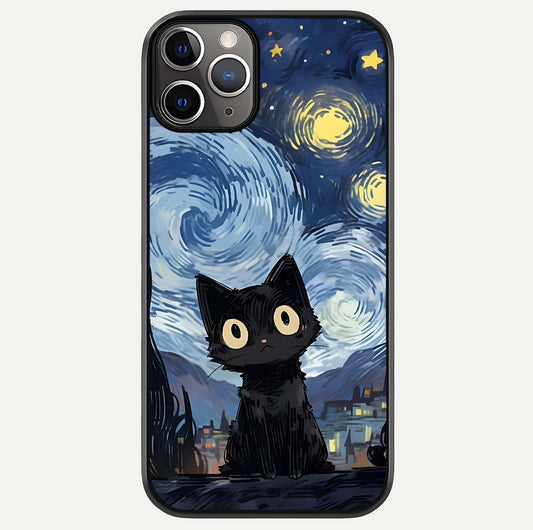 Van Gogh Cat Glass Case For iPhone 11 Pro Max by Custom World