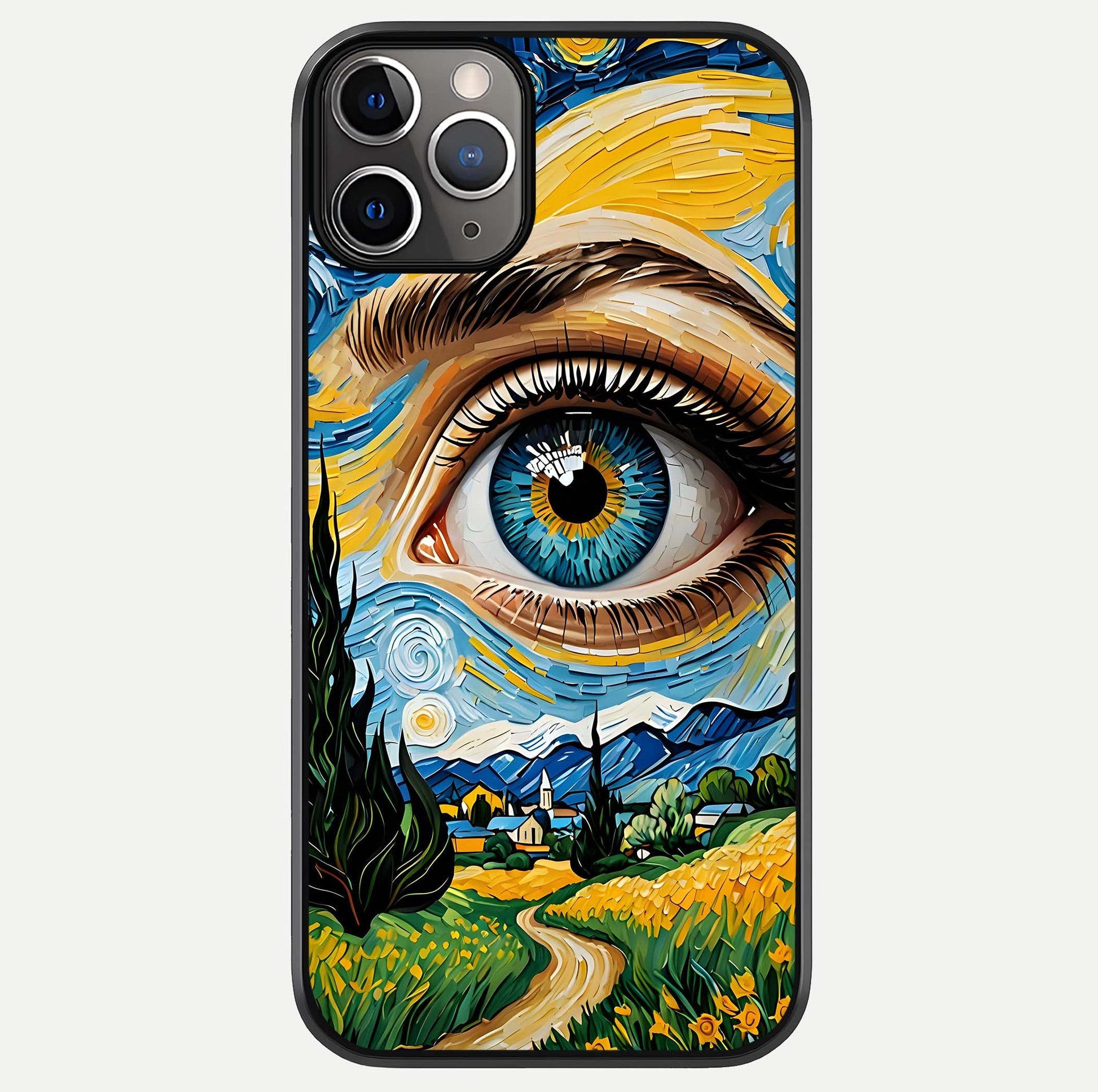 Van Gogh Eye Glass Case For iPhone 16 Pro by Custom World