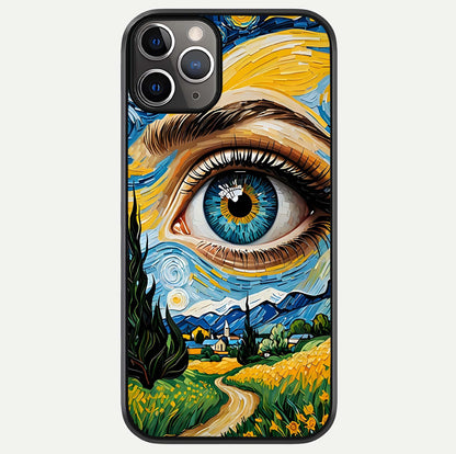Van Gogh Eye Glass Case For iPhone 16 Pro by Custom World