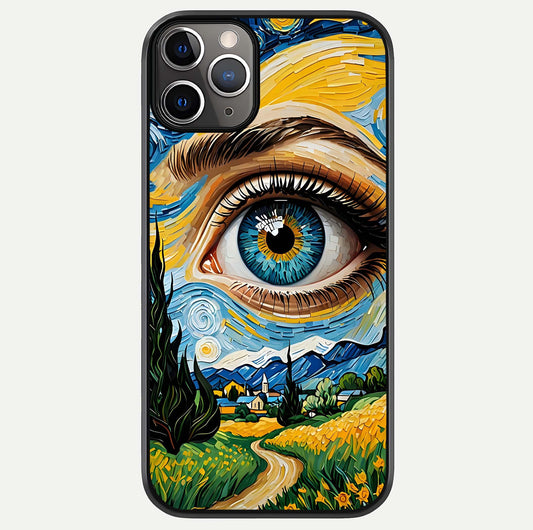 Van Gogh Eye Glass Case For iPhone 16 Pro by Custom World