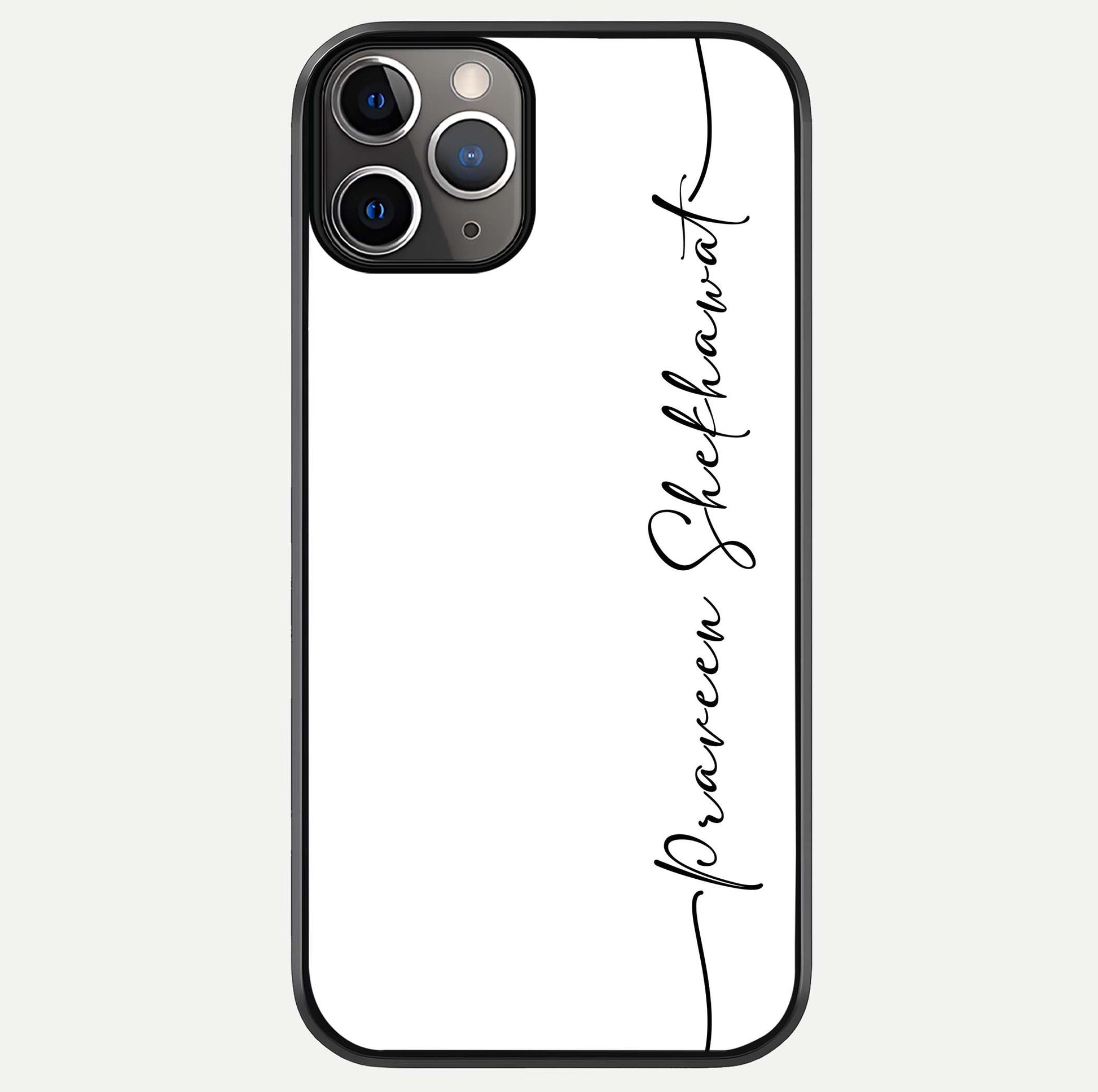 White Tune Custom Name Glass Case For iPhone 11 Pro Max by Custom World