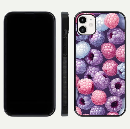 Berry Candy Pop Glass Case for iphone-12 front-and-back layout showing colorful pattern and sleek protective frame