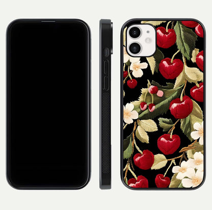 Bloom Thread Art Glass Case for iphone-12 front-and-back layout showing smooth edges and high-clarity print