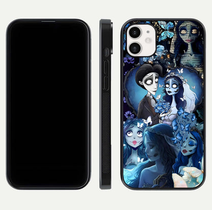 Butterfly Ghost Soul Glass Case for iphone-12 front-and-back layout highlighting dark art balance and HD shine
