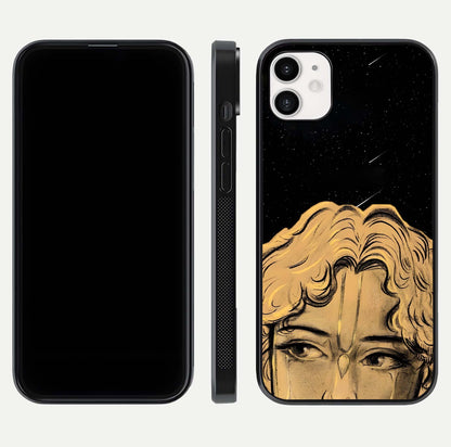 Celestial God’s Plan Glass Case for iphone-12 front & back layout showing smooth finish and spiritual art