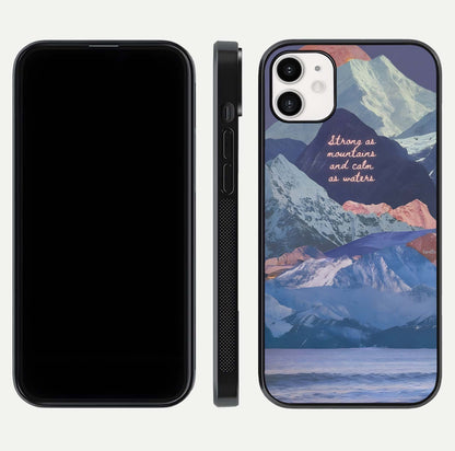 Celestial Mountain Calm Glass Case for iphone-12 dual-view layout displaying scenic tones and curved finish