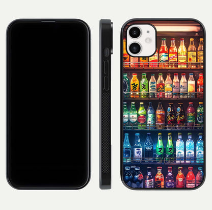 Colorful Soda Bottles Glass Case for iphone-12 dual-view layout displaying playful tones and gloss clarity