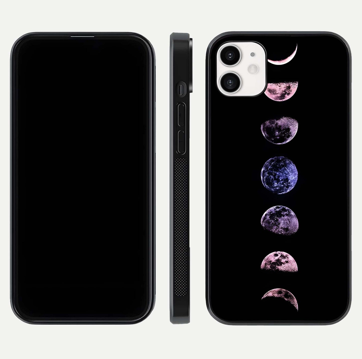 Crimson All Planets Glass Case for iphone-12 dual-view layout displaying crimson tones and curved edges