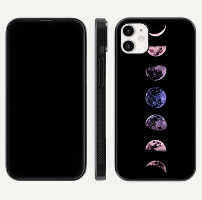 Crimson All Planets Glass Case for iphone-12 dual-view layout displaying crimson tones and curved edges