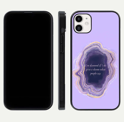 Damned People Quote Glass Case for iphone-12 dual-view layout displaying modern print and glass clarity