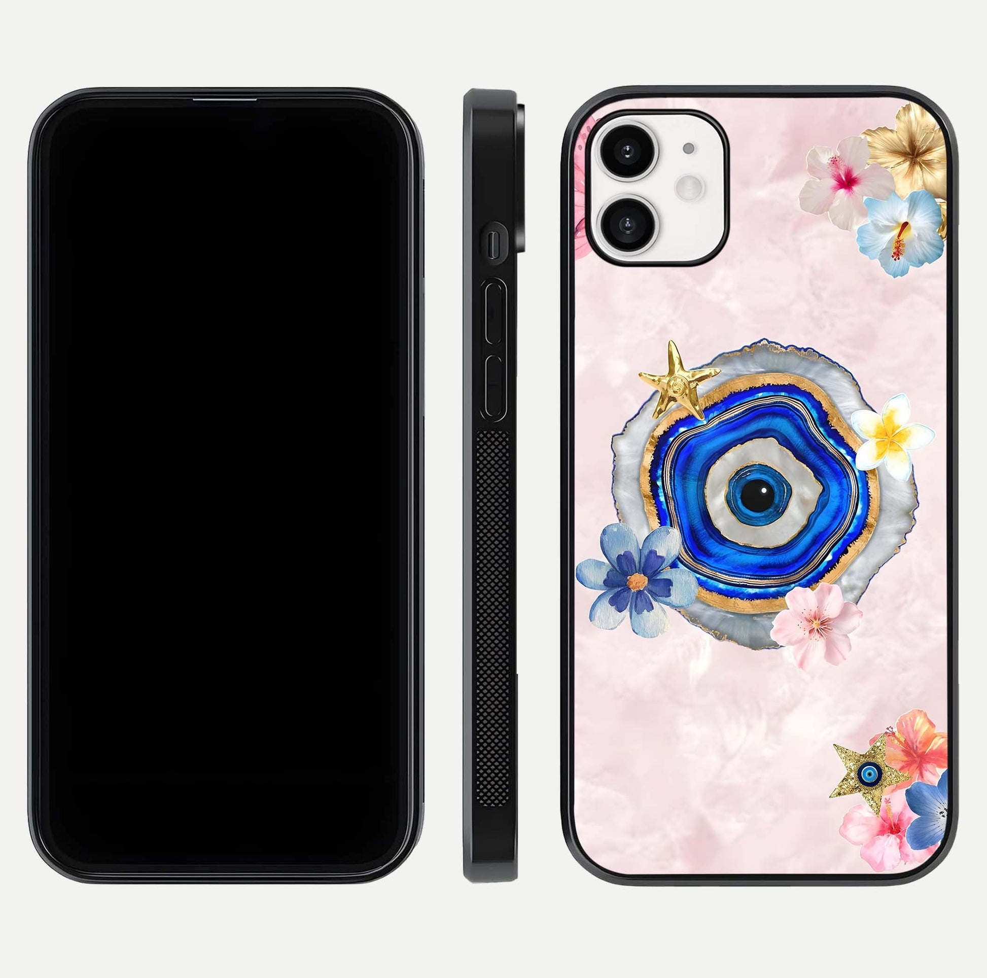 Divine Aura Bloom Glass Case for iphone-12 dual-view layout displaying divine color tones and smooth edges