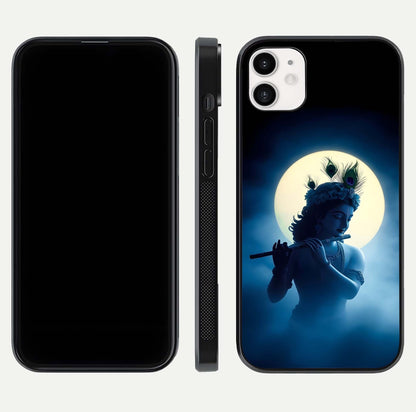 Divine Moon Flute Glass Case for iphone-12 dual-view layout displaying soft night tones and curved polish