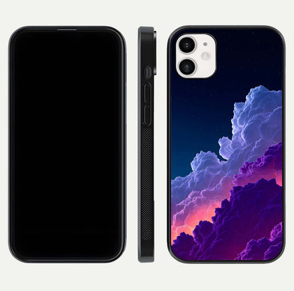 Dreamy Cloud Skies Glass Case for iphone-12 dual-view layout displaying calm sky art and smooth curve