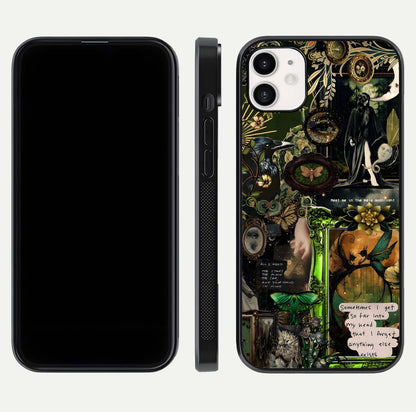 Mystic Woods Secret Glass Case for iphone-12 front & back layout showing nature theme and smooth edges