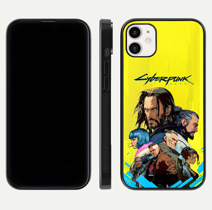Neon Rebel Genesis Glass Case for iphone-12 front & back layout highlighting futuristic theme and curves