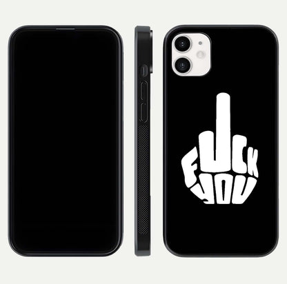 Rebel Mode On Glass Case for iphone-12 front & back layout showing minimal tone and clean edge fit