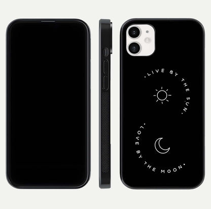 Sun Moon Balance Glass Case for iphone-12 front & back layout showing smooth gradient and balanced design