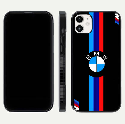 Turbo BMW Beast Glass Case for iphone-12 front & back layout showing bold design and smooth finish