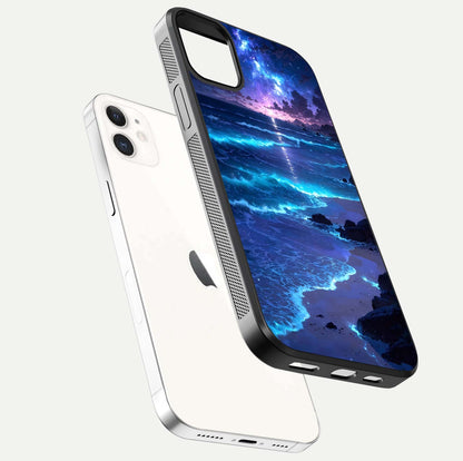 Classic Damn Look Glass Case for iPhone 12 Mini floating mockup emphasizing HD gloss and stylish edges