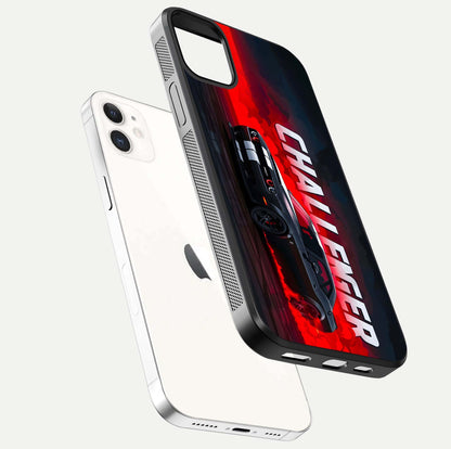 Crimson Challenger Fury Glass Case for iphone-12 floating mockup showing HD gloss and sleek shine